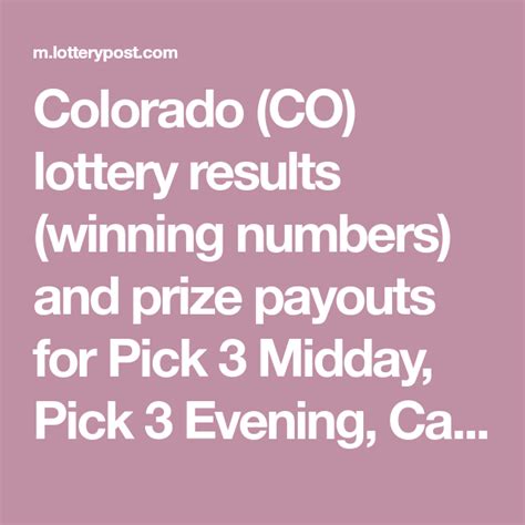 lottery colorado winning numbers|loteria de colorado cash 5.